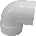 Genova CANPLAS Short Turn Pipe Elbow, 6 in, Spigot x Hub, 90 deg Angle, PVC, White 414157BC